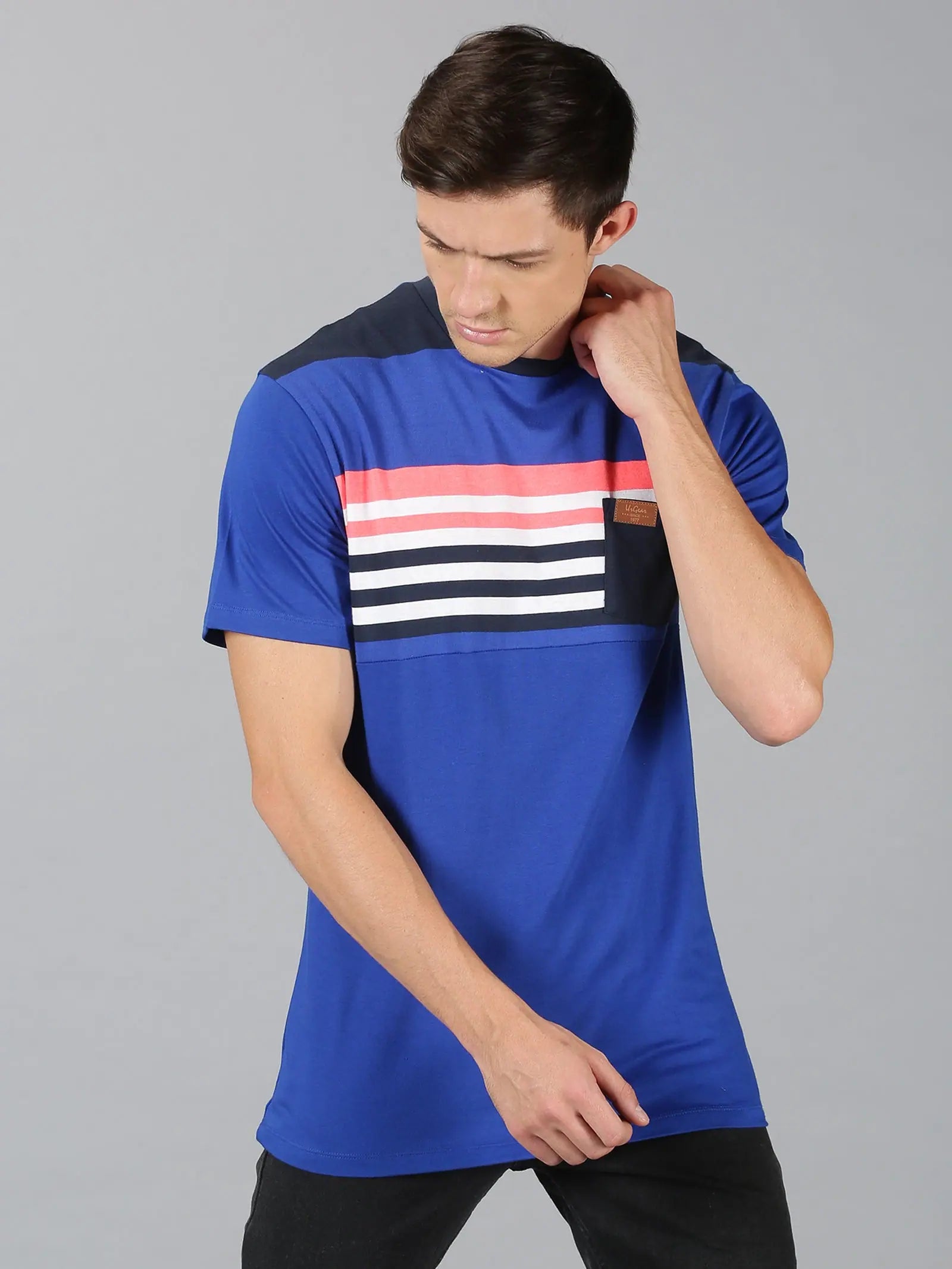 Sports Team T-ShirtsUrGear Men's Color Block T-shirt-UrMHalfSleeveRoyalYd1pS