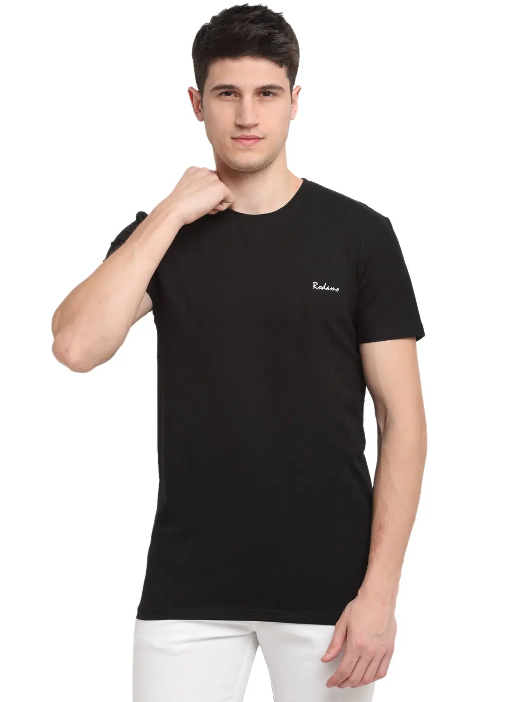 Slim Fit T-ShirtsRodamo Black Round Neck T-shirts-111830101-L