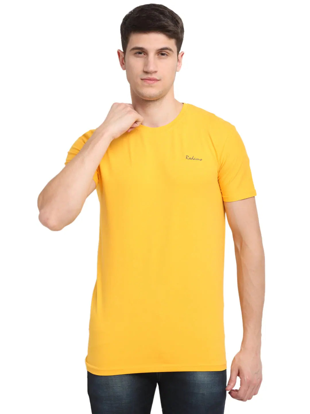 Relaxed Fit T-ShirtsRodamo Mustard Round Neck T-shirts-111830108-L