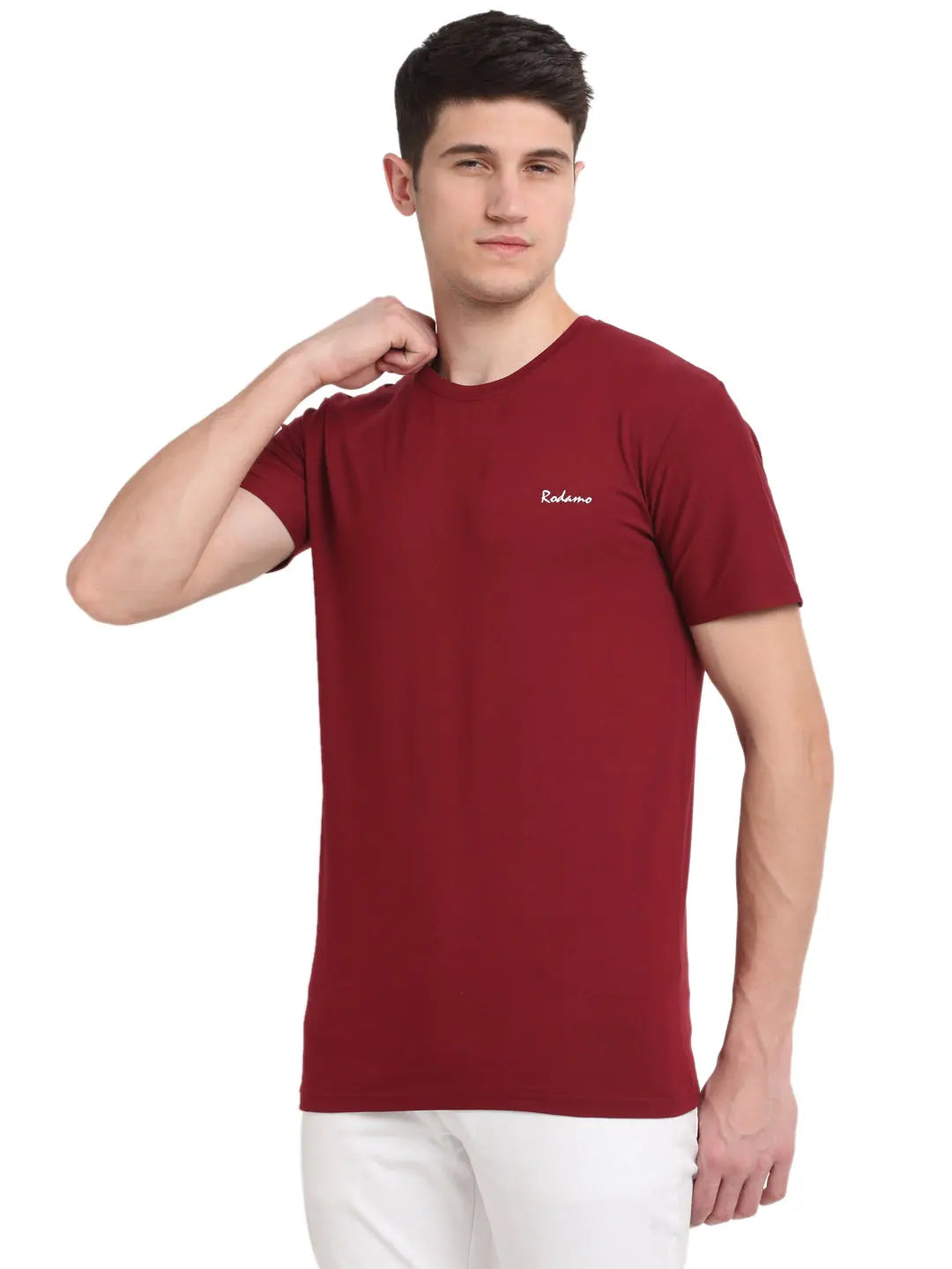 Graphic T-ShirtsRodamo Maroon Round Neck T-shirts