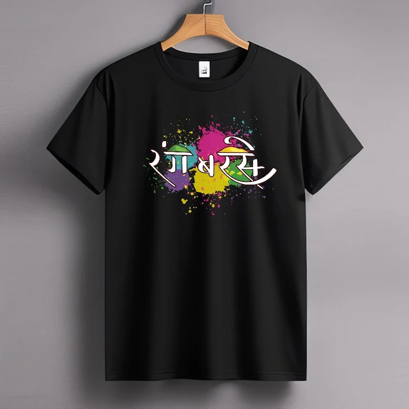 Festival T-ShirtsLifestyle Black Printed Round Neck T-shirt