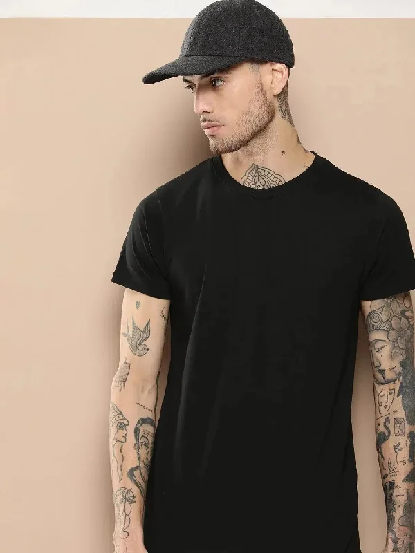 Casual T-ShirtsDifference Of Opinion Men's Black Plain T-Shirt