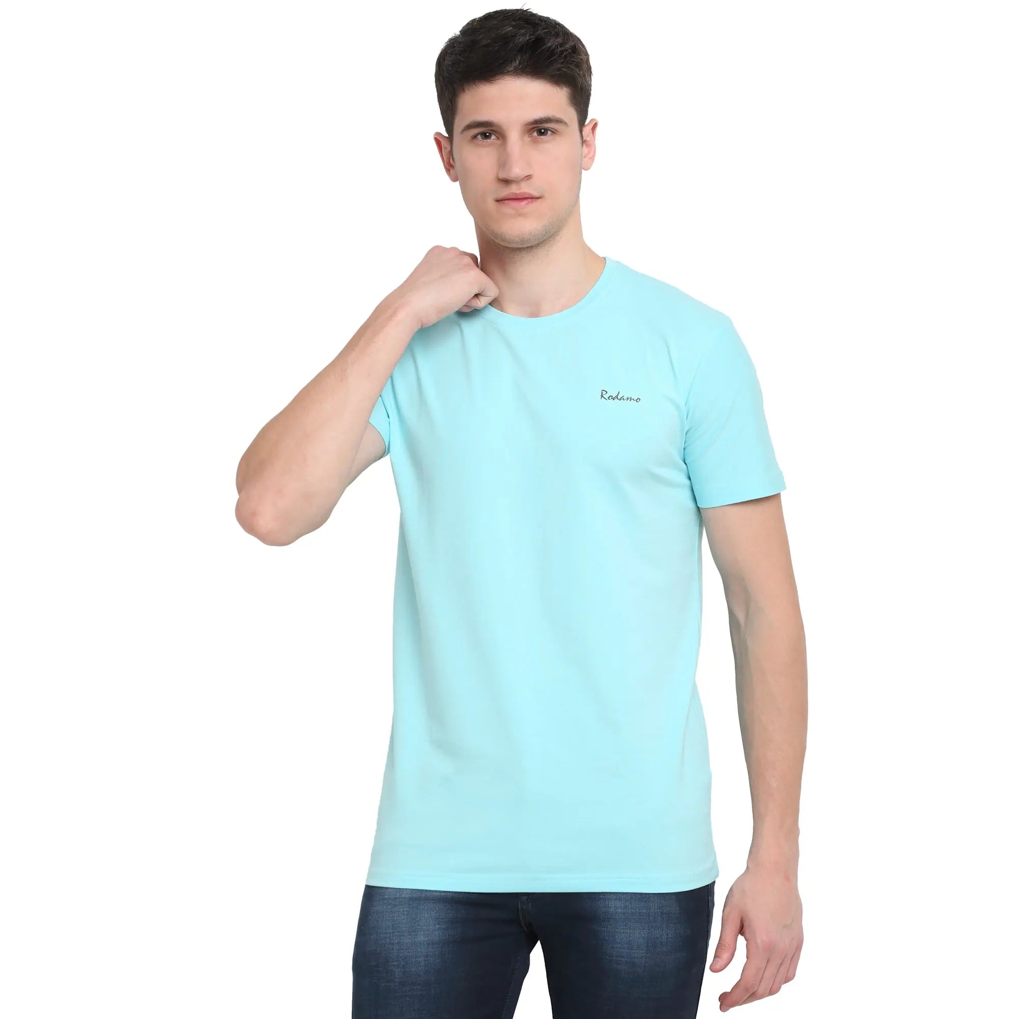 Striped T-ShirtsRodamo Green Round Neck T-shirts