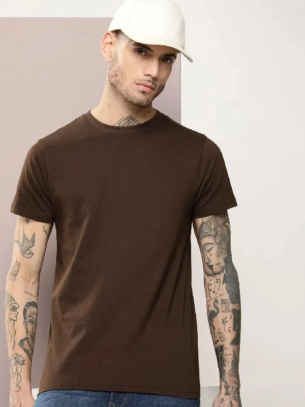 Organic Cotton T-ShirtsDillinger Men's Brown Plain T-Shirt-DLCR18160CHO-S