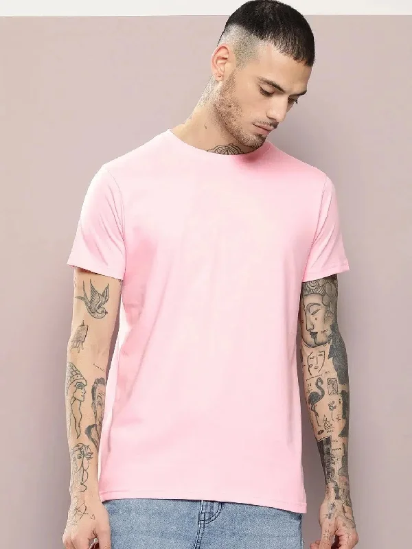 Branded T-ShirtsDillinger Men's Pink Plain T-Shirt