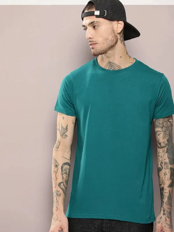 Retro T-ShirtsDillinger Men's Green Plain T-Shirt