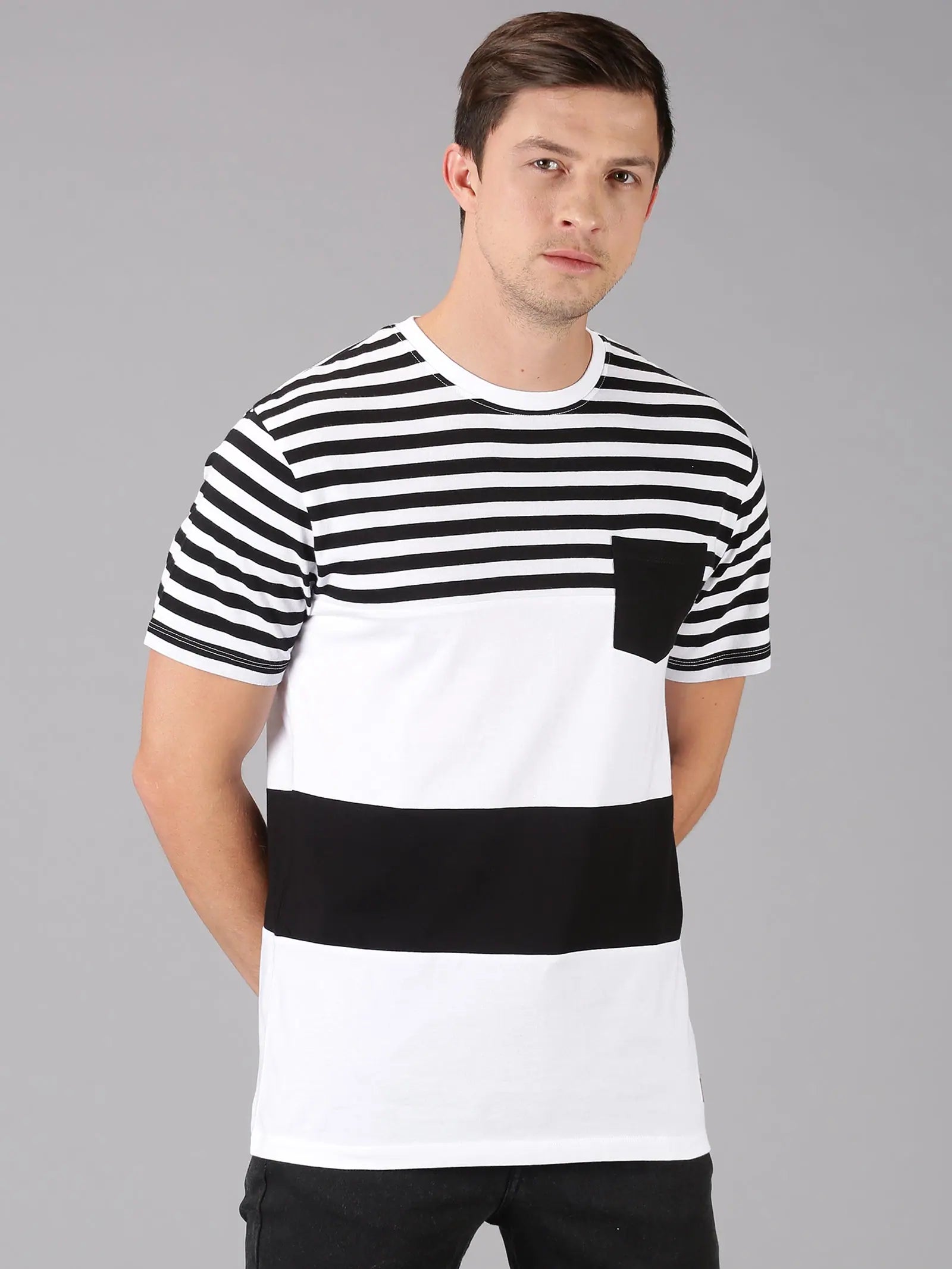 Streetwear T-ShirtsUrGear Men's Stripes T-shirt-UrM005301pS