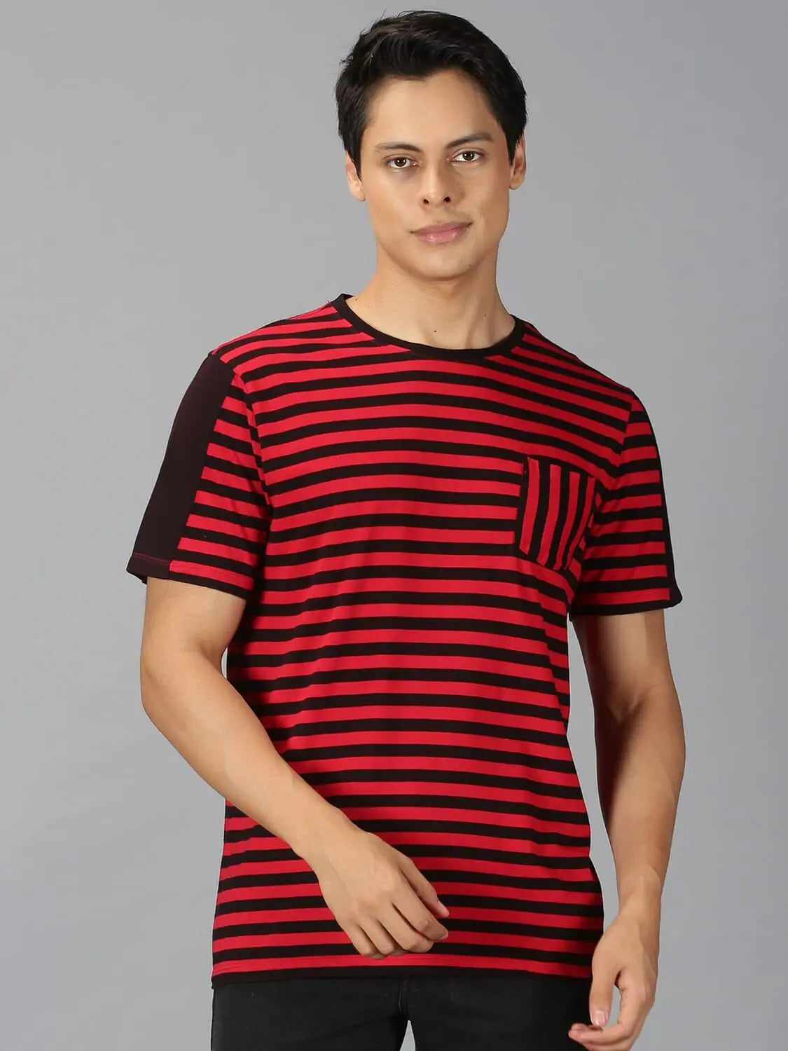 Cotton T-ShirtsMen T-Shirt Stripes Cotton Tee Mammal