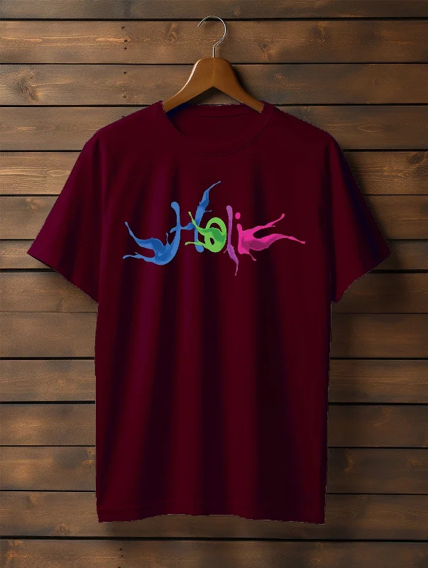 Cultural T-ShirtsAssorted Maroon Printed Round Neck T-shirt