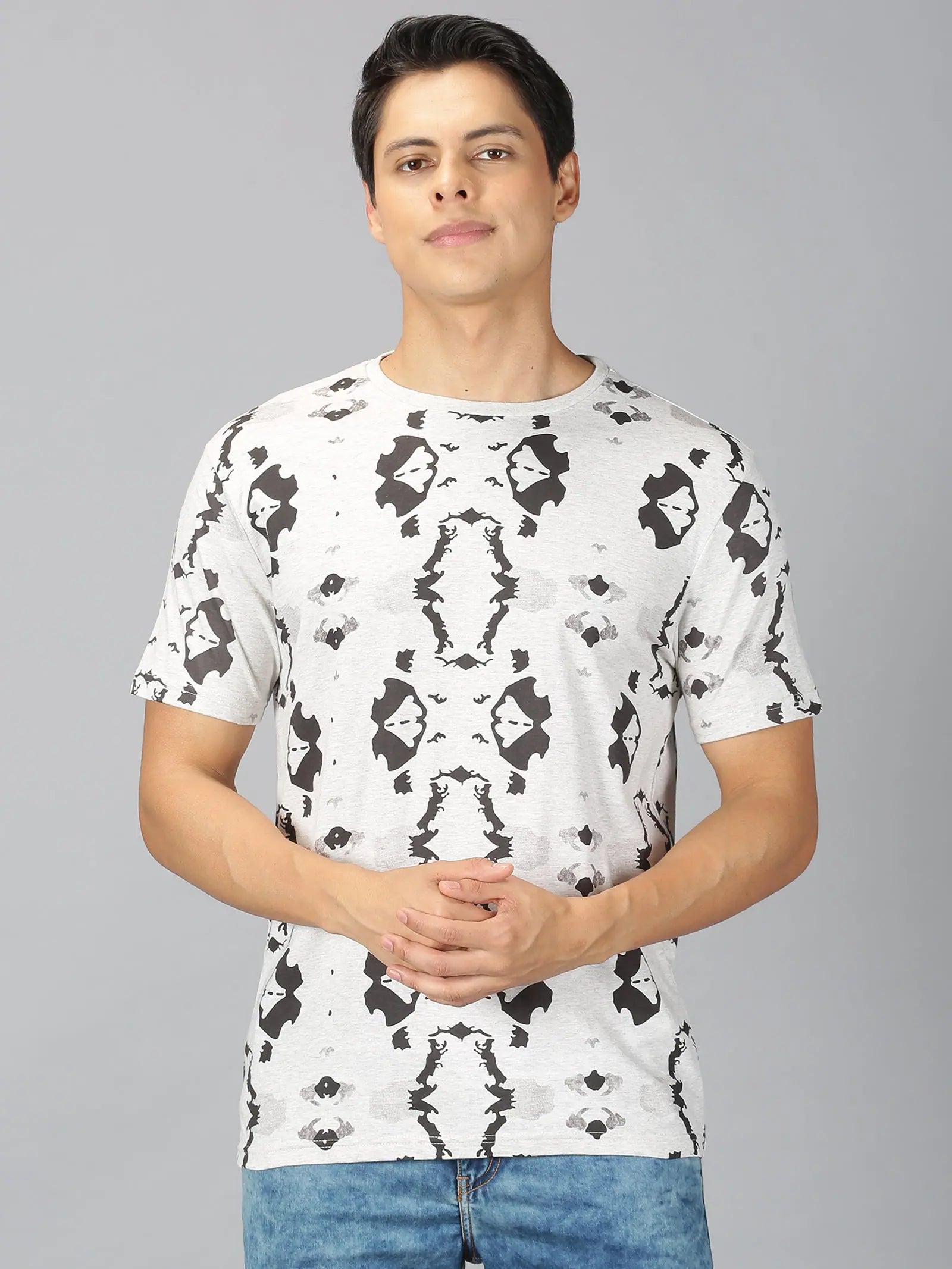 Sequined T-ShirtsUrGear Men's Geometric Print T-shirt-UrM002151pS