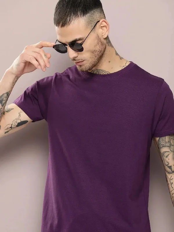 Skateboard T-ShirtsDillinger Men's Purple Plain T-Shirt