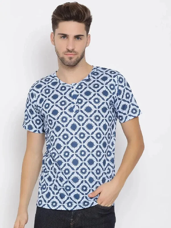 Designer T-ShirtsHangup Men Standard Printed T-Shirts-32T_Henley_Print_TShirt