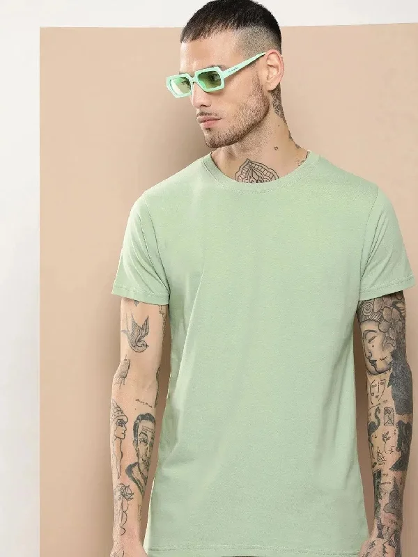 Athletic T-ShirtsDifference Of Opinion Men's Green Plain T-Shirt