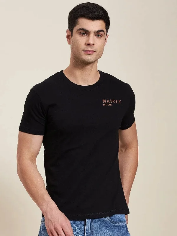 Organic Cotton T-ShirtsMen Black Slim Fit MASCLN ORIGINAL T-Shirt