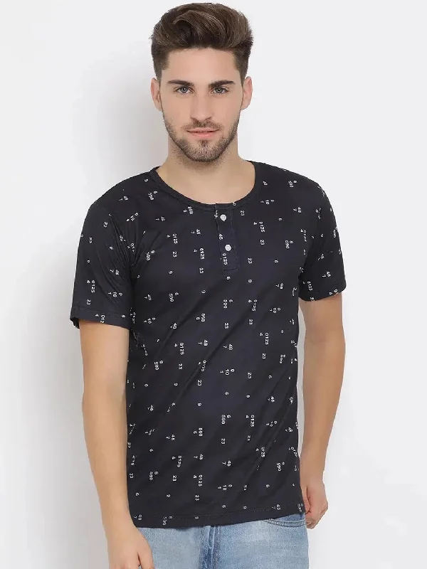 Sheer T-ShirtsHangup Men Standard Printed T-Shirts-7T_Henley_Print_TShirt