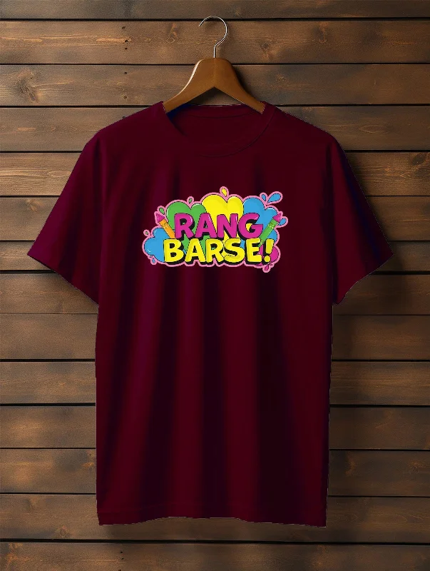 Limited Edition T-ShirtsBright Maroon Printed Round Neck T-shirt