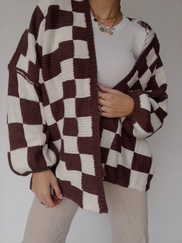 Check Me Out Cardigan - Brown