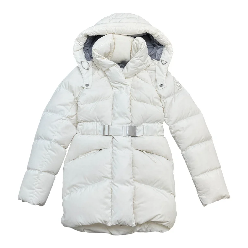 Women's Marlow Belted Down Jacket White Size XSShort down jacket