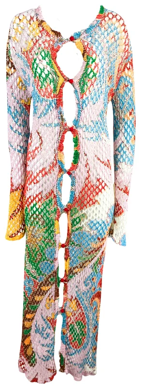 Etro Long Line Knit Cardigan in Multi