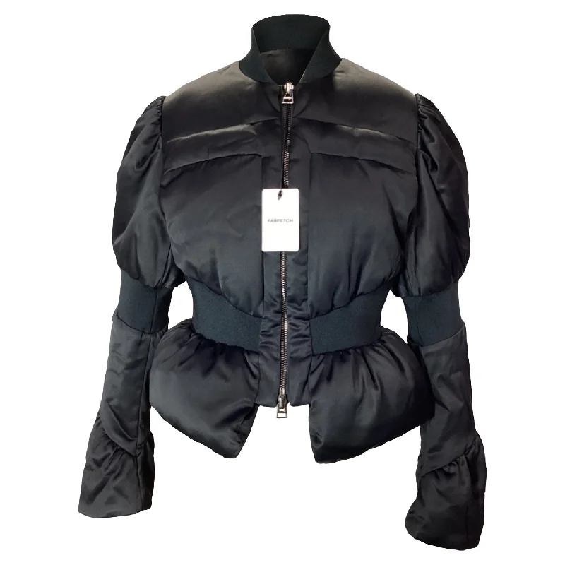 Tom Ford Down-Filled Peplum Jacket in Black ViscoseAdjustable hem