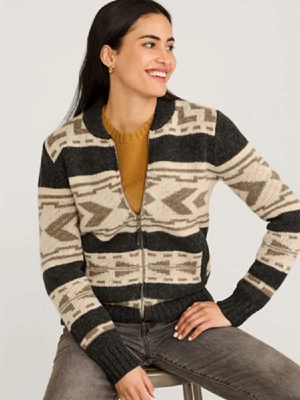 Pendleton Women's Graphic Shetland Zip Cardigan