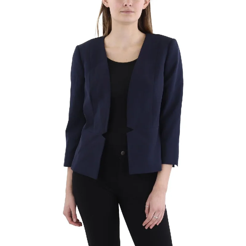 Tahari ASL Womens Collarless Business Open-Front BlazerBlazerdunk