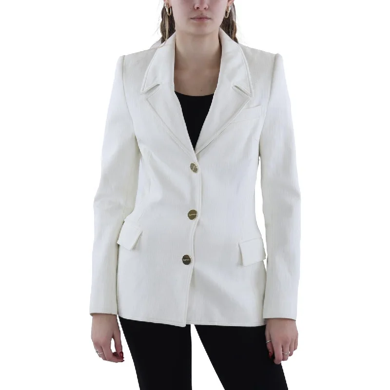 Sergio Hudson Womens Cotton Solid Suit JacketBlazerjacket