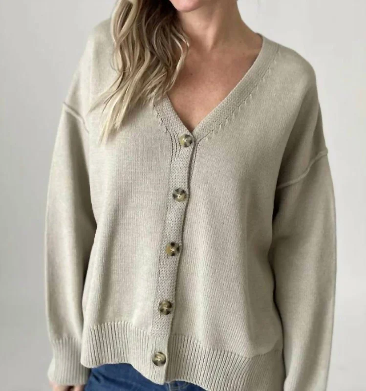 Jane Oversized Cardigan In French Vanilla