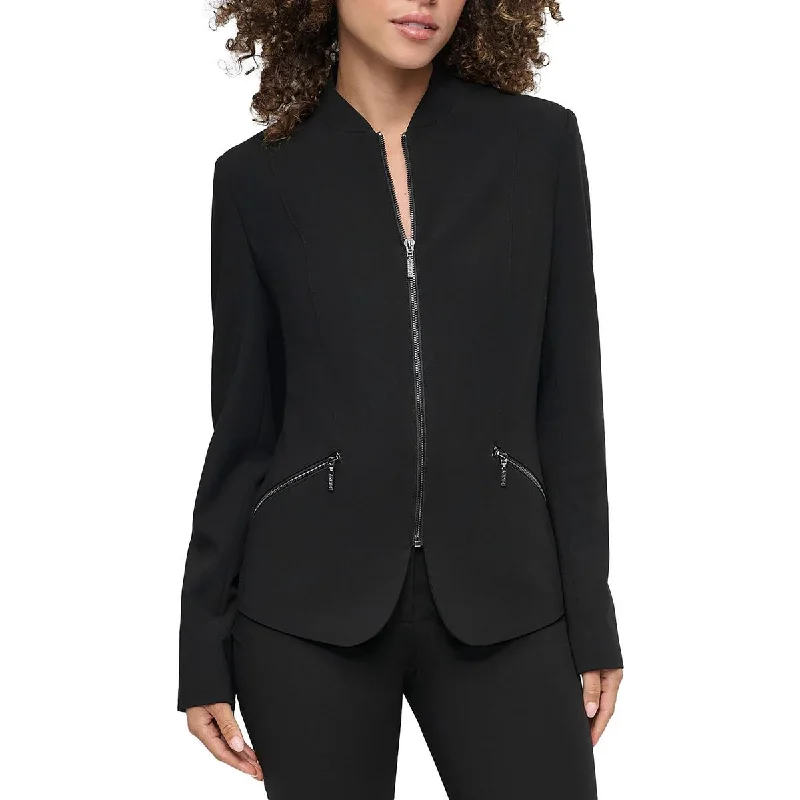 Womens Panel Polyester Collarless BlazerBlazercause