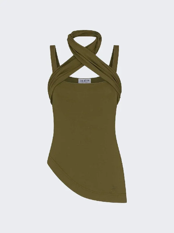 The Attico Yuri Tank Top Green