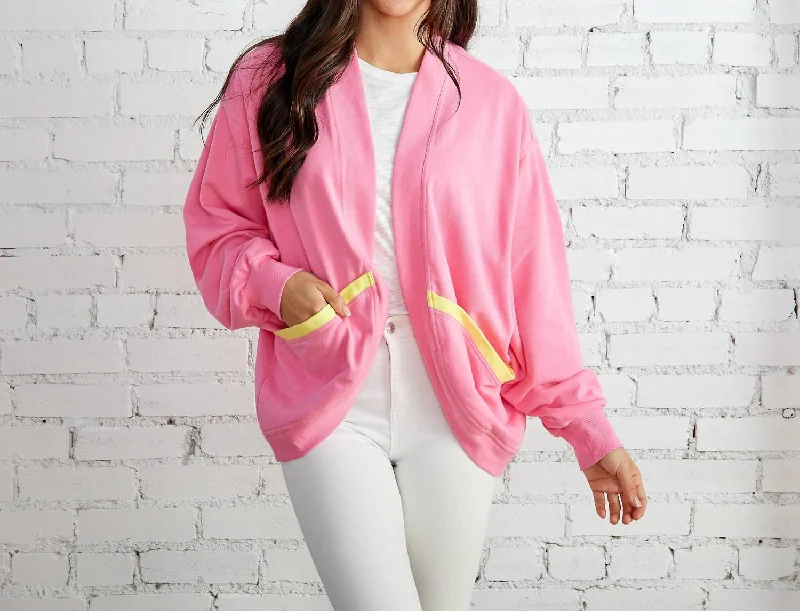 Coastal Cardigan In Pink