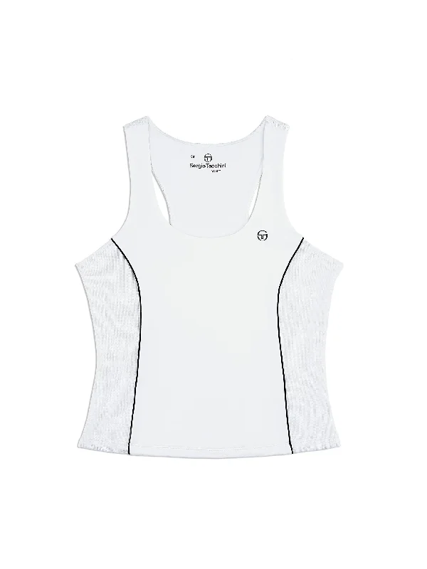 Tessa Scoop Neck Tank- Brilliant White