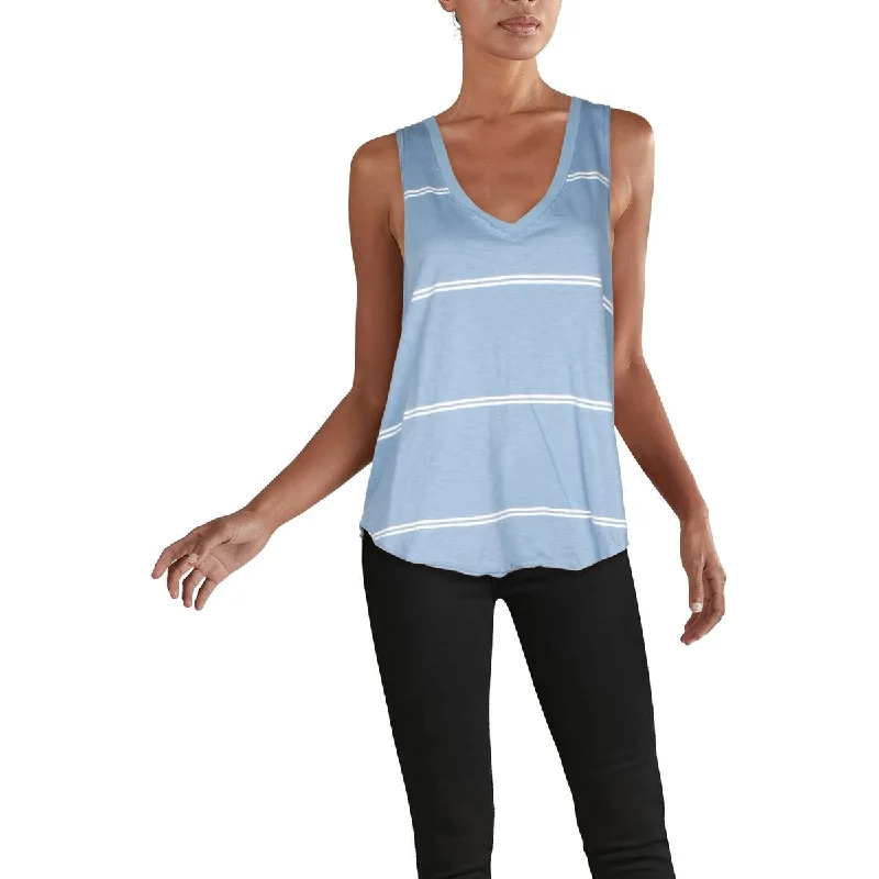 Womens V Neck Striped Tank Top