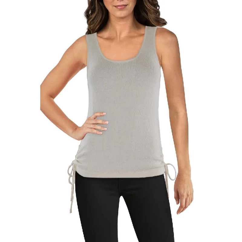 Womens Ruched Terry Cloth Tank Top