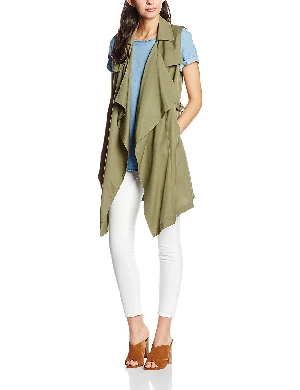 New Look Womens D Ring Mac Sleeveless Green Kimono JacketBlazerstyle