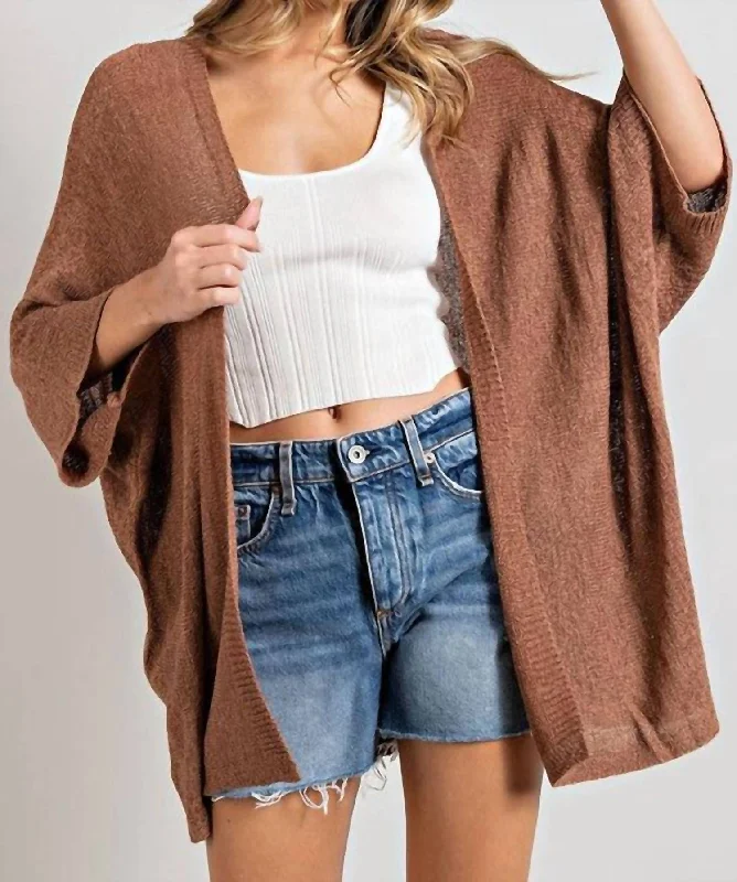 Open Dolman Sleeve Cardigan In Coco