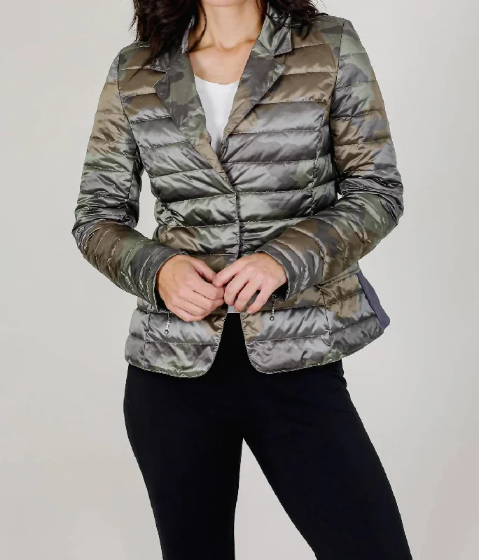 Puffer Blazer In CamoBlazersuit