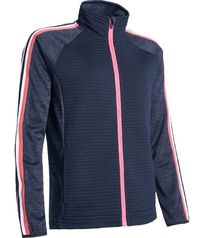 Women Turnberry 3D Stripe Fullzip Cardigan In Navy