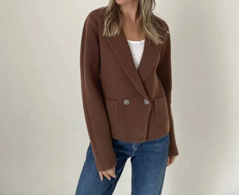 Heller Double Breasted Blazer In BrownBlazerspirit