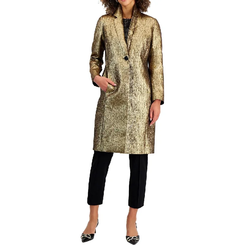 Womens Metallic Polyester Duster BlazerBlazerfilm