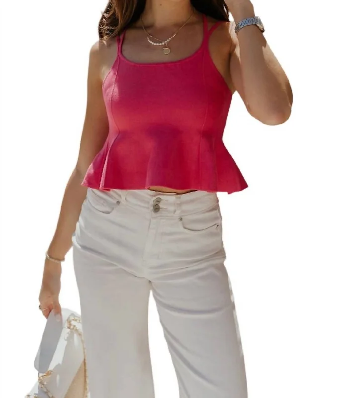 Samara Flare Double Strap Tank In Pink