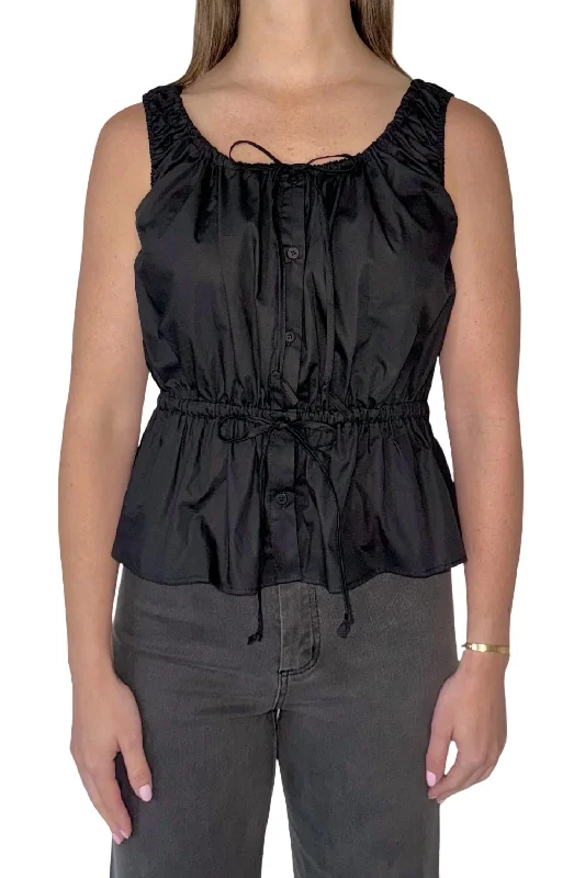 Peplum Tank Top In Black