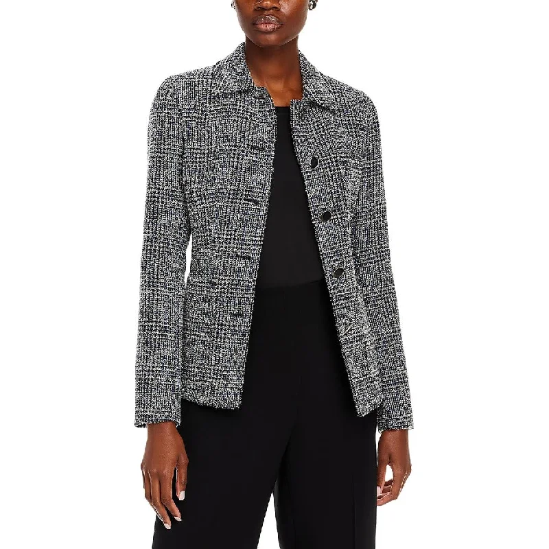 Lafayette 148 New York Womens Plaid Shoulder Pads Double-Breasted BlazerBlazerdesign