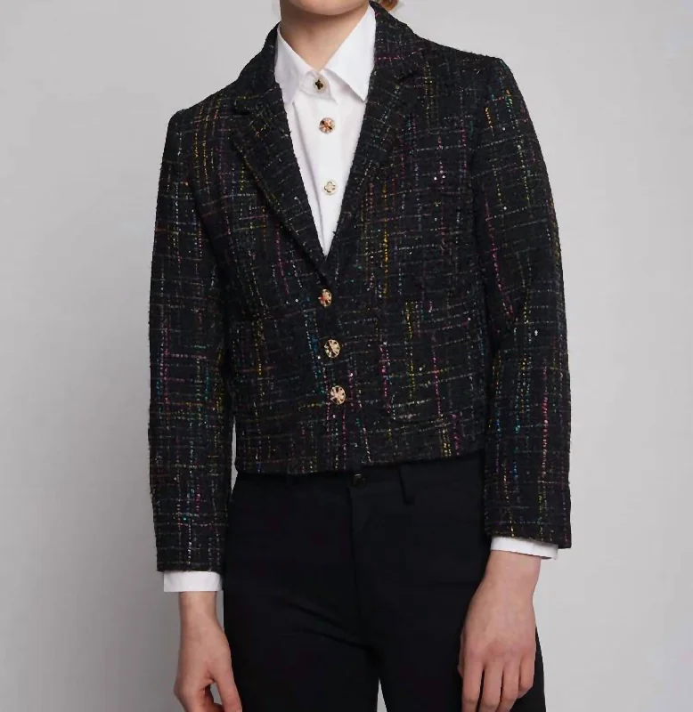 Crop Blazer In Sequins Black ChanelBlazerfit