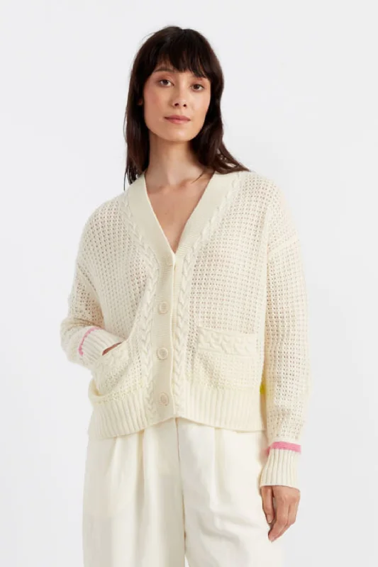 Cream Wool-Cashmere Penzance Cardigan