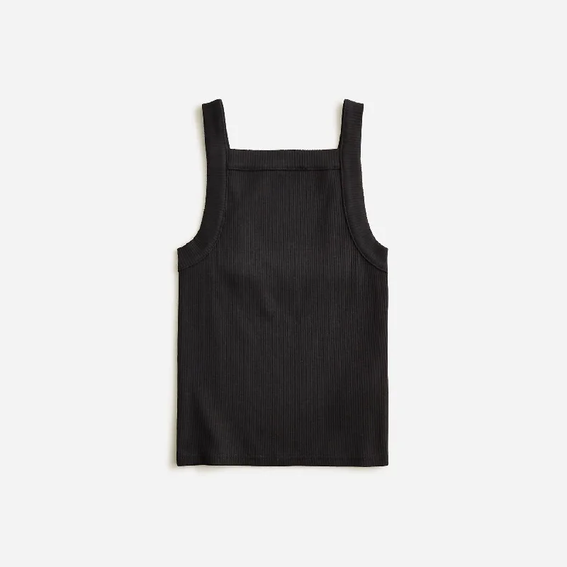 Women's Vintage Rib Wide-Strap Tank Top In Black