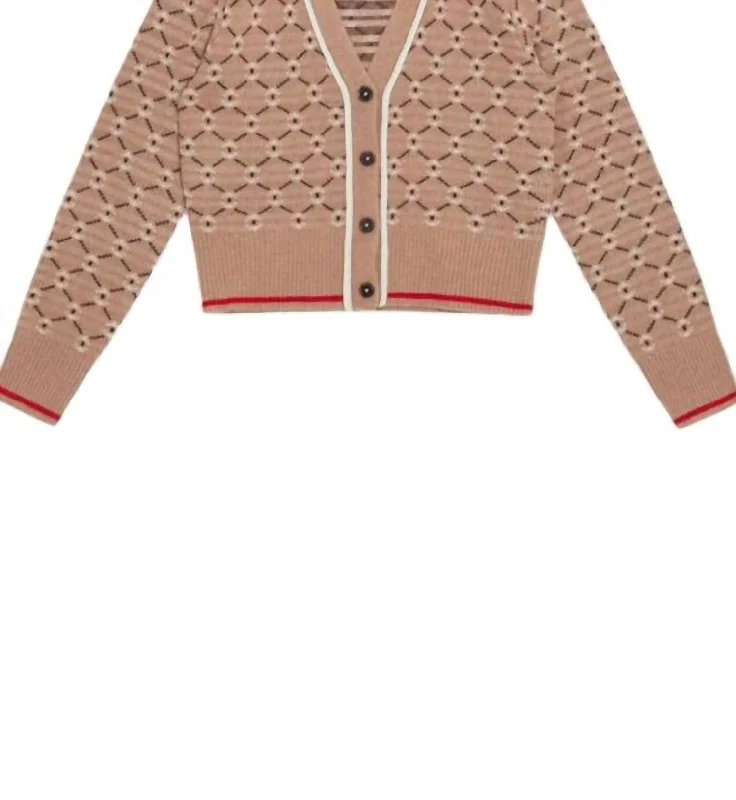 Women's Gloria Geo Jacquard Cardigan In Vicuna