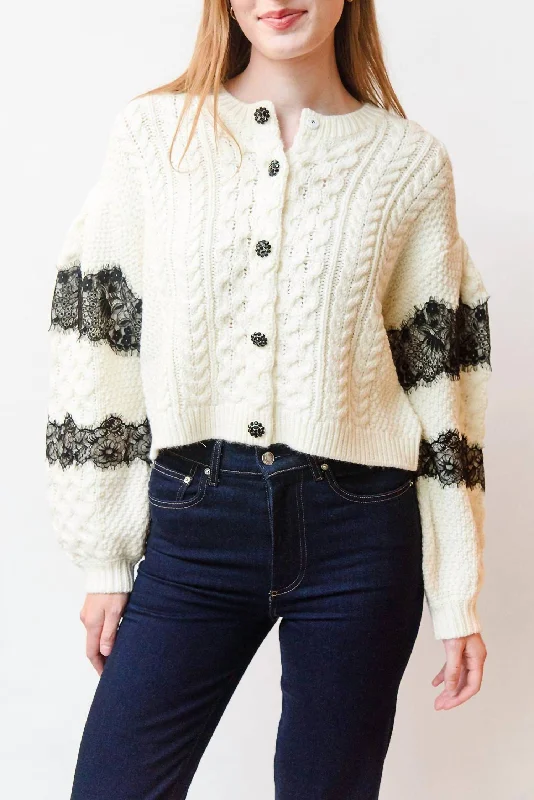 Louise Cardigan In White And Black