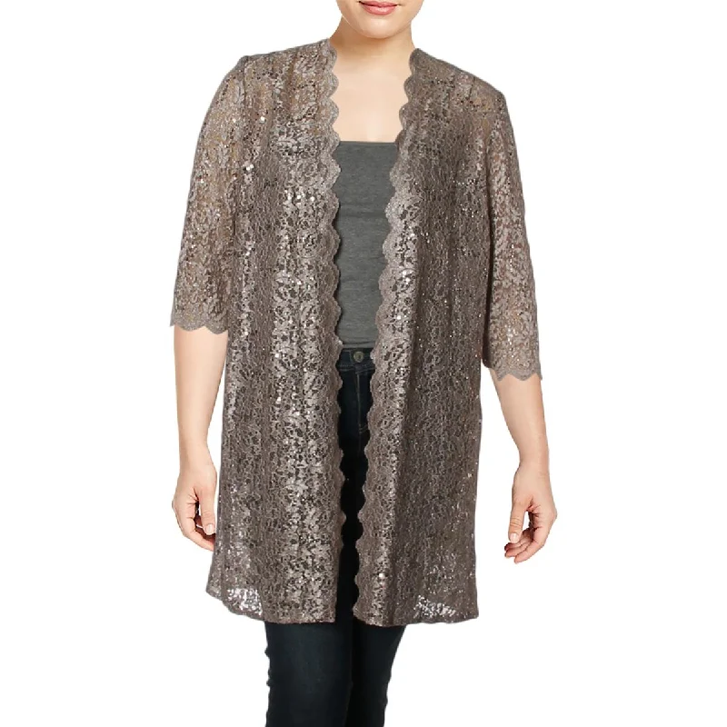 R&M Richards Womens Plus Sequined Lace JacketBlazerlook