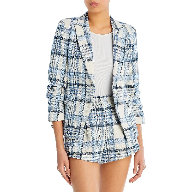 Derek Lam 10 Crosby Womens Ralph Tweed Work One-Button BlazerBlazercloud